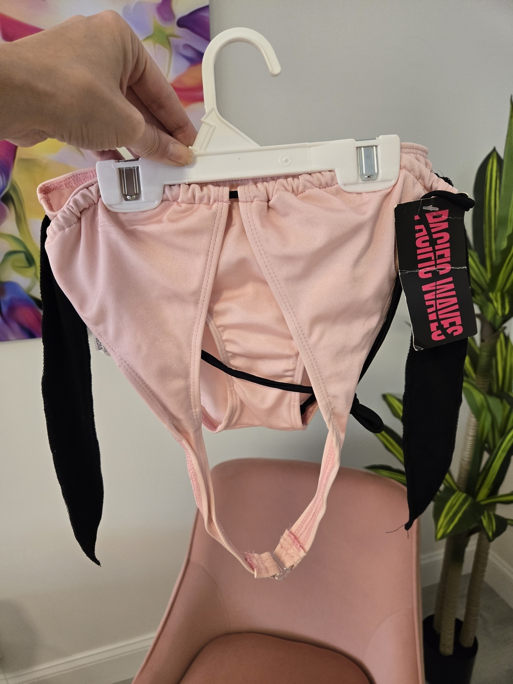 Pacific Waves Pink & Black Bikini Set